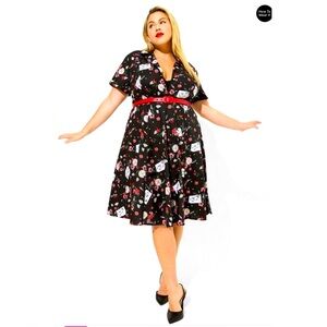 NWT TORRID SIZE 12 Marilyn Monroe Midi Retro Button Front Swing Dress